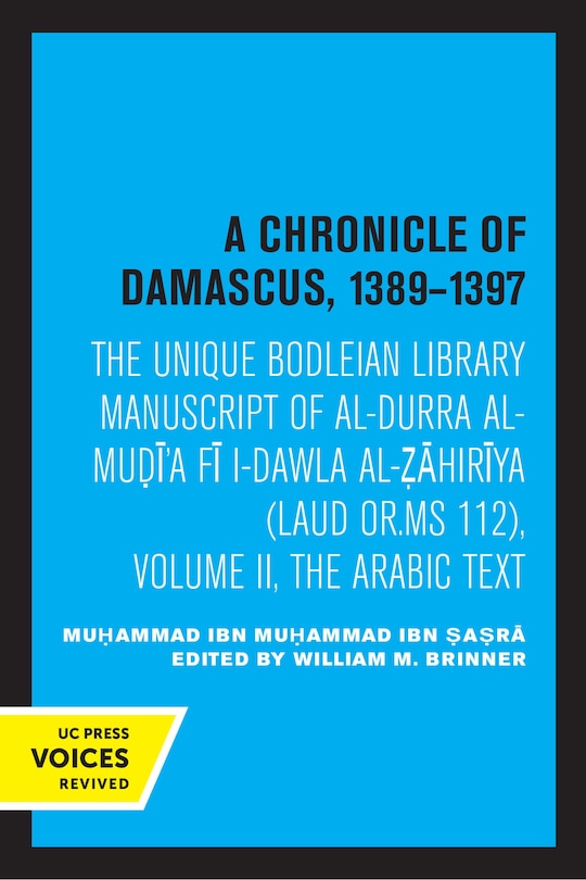Front cover_A Chronicle of Damascus 1389–1397