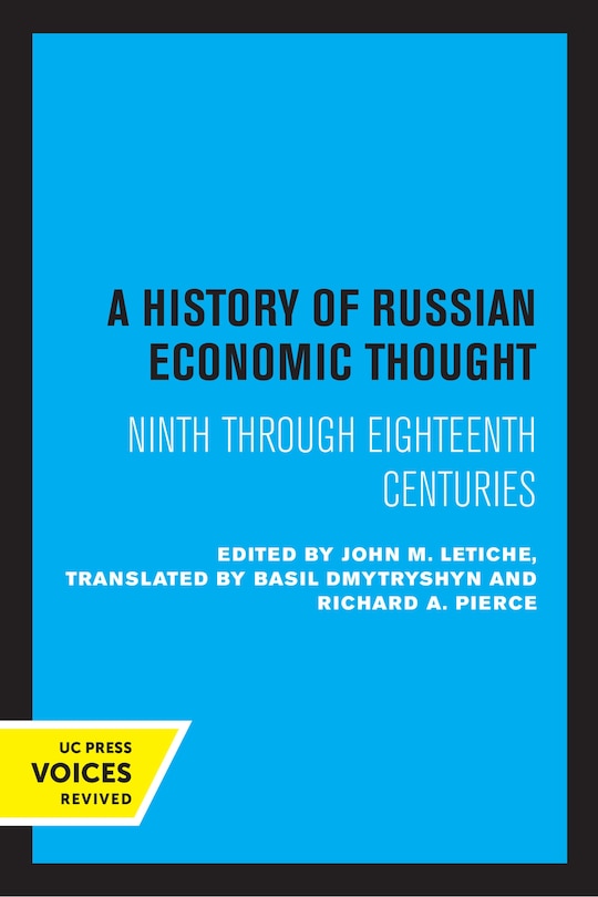 Front cover_A History Of Russian Economic Thought