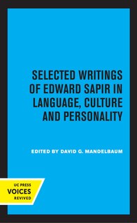 Front cover_Selected Writings Of Edward Sapir In Language, Culture And Personality