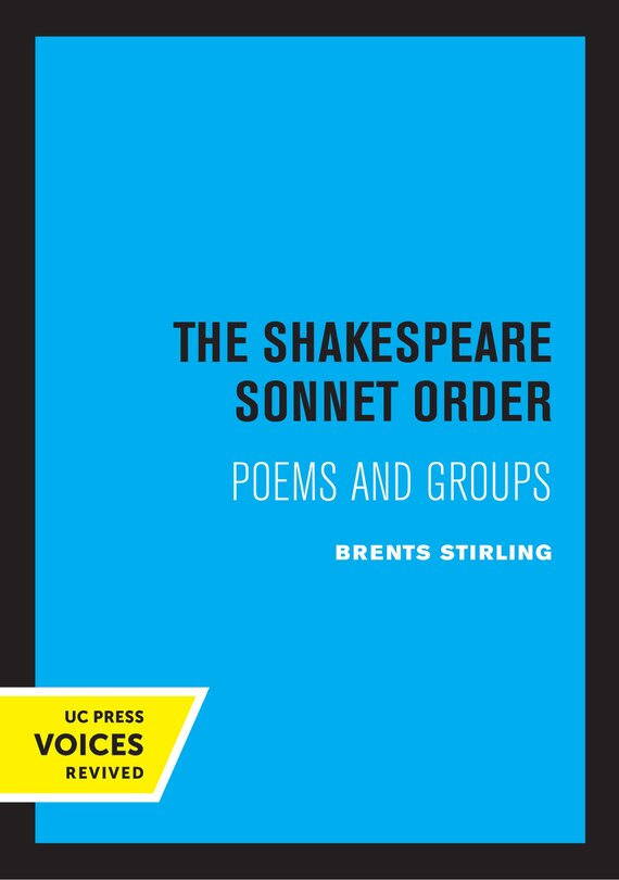 Front cover_The Shakespeare Sonnet Order