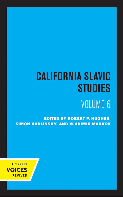 Couverture_California Slavic Studies, Volume Vi