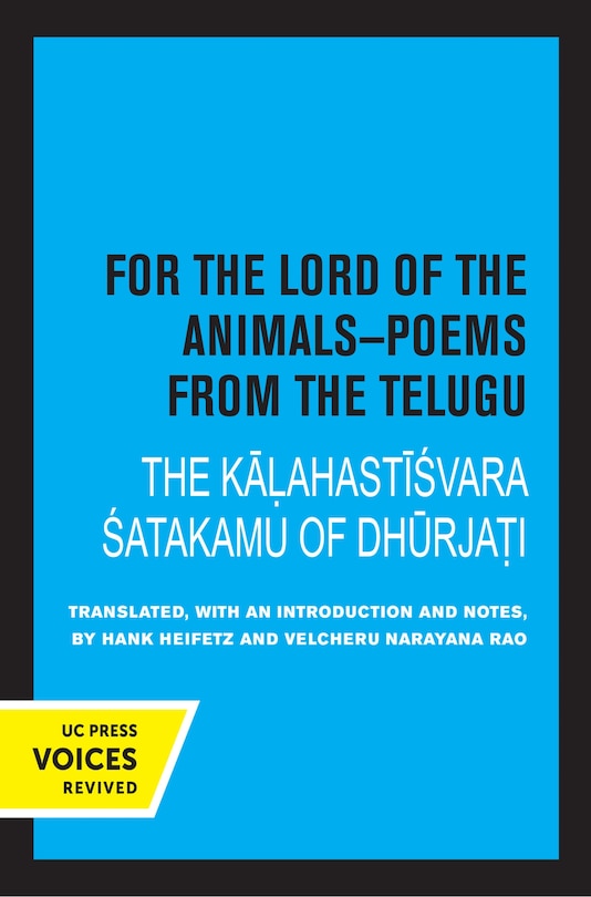 Front cover_For The Lord Of The Animals-poems From The Telugu
