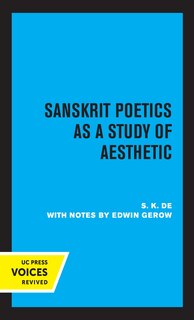Couverture_Sanskrit Poetics As A Study Of Aesthetic