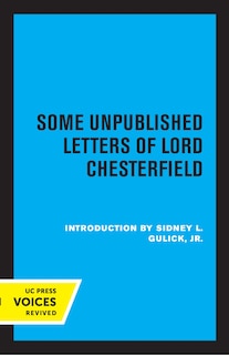 Couverture_Some Unpublished Letters of Lord Chesterfield