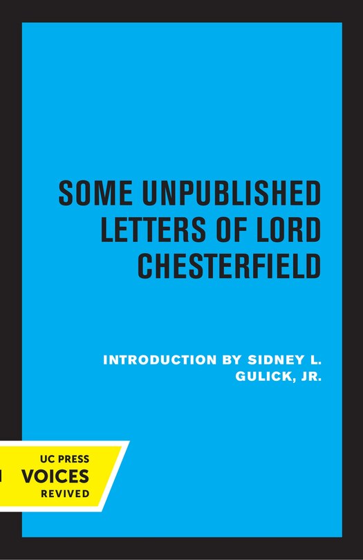 Couverture_Some Unpublished Letters of Lord Chesterfield