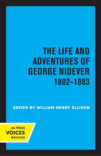 Couverture_The Life and Adventures of George Nidever, 1802 - 1883
