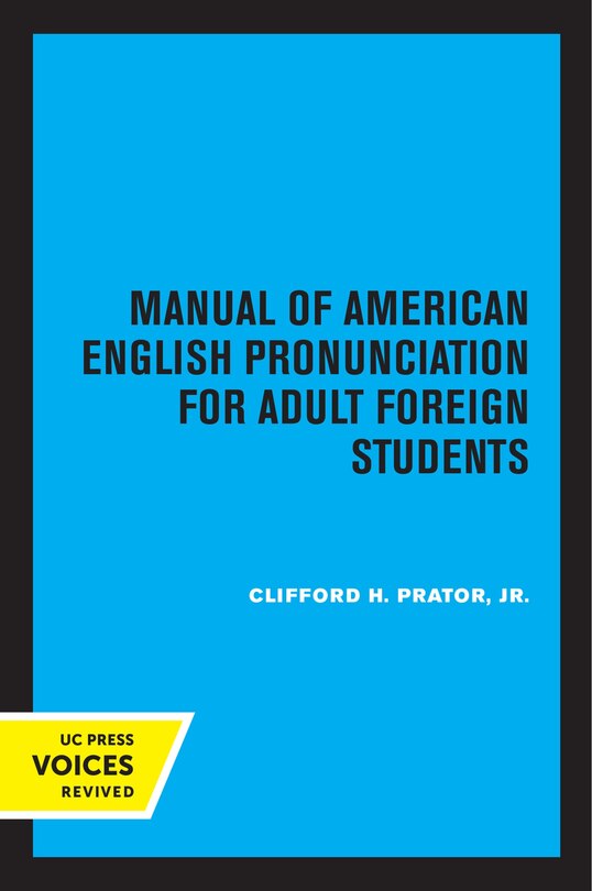 Front cover_Manual of American English Pronunciation for Adult Foreign Students