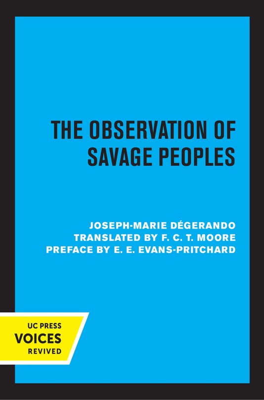 Front cover_The Observation Of Savage Peoples