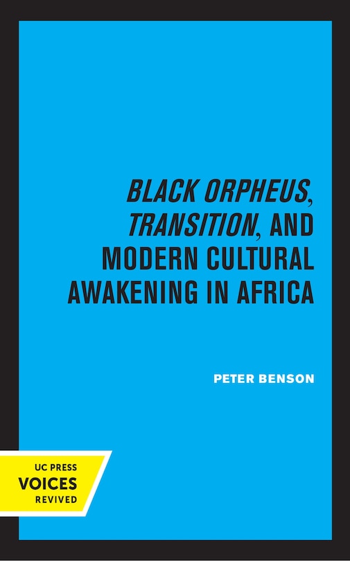 Couverture_Black Orpheus, Transition, And Modern Cultural Awakening In Africa