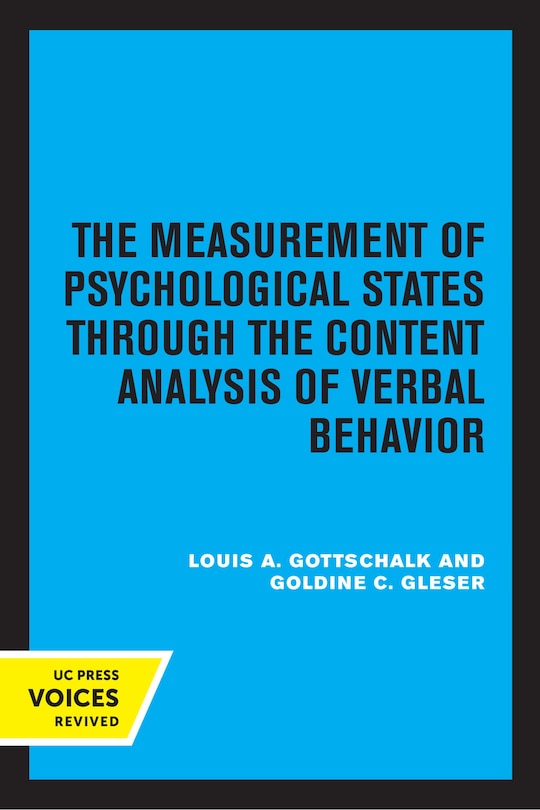 Front cover_The Measurement of Psychological States Through the Content Analysis of Verbal Behavior
