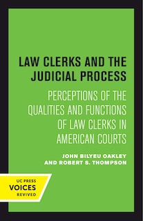 Front cover_Law Clerks and the Judicial Process