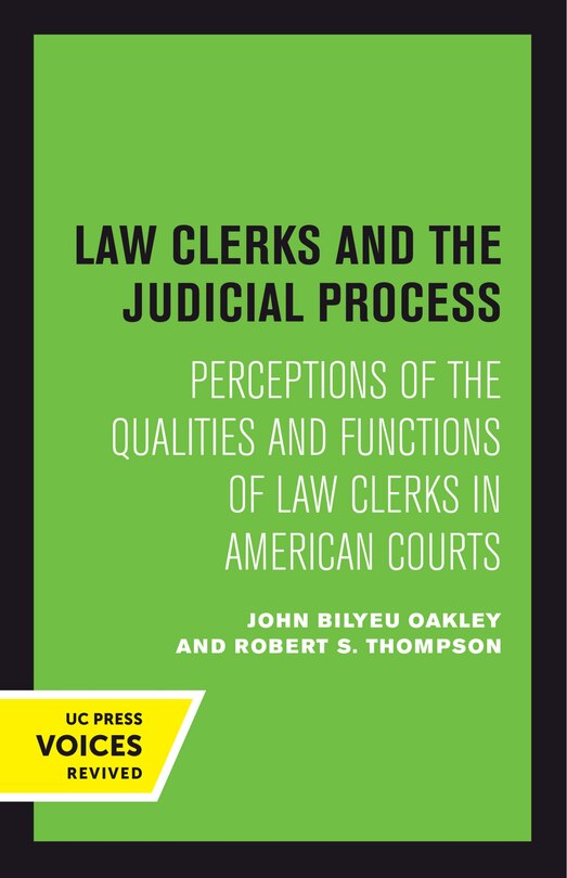 Front cover_Law Clerks and the Judicial Process