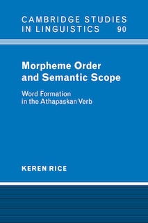 Front cover_Morpheme Order And Semantic Scope
