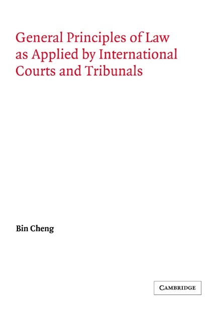 Front cover_General Principles Of Law As Applied By International Courts And Tribunals