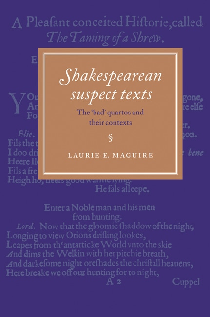 Front cover_Shakespearean Suspect Texts