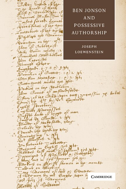 Front cover_Ben Jonson and Possessive Authorship