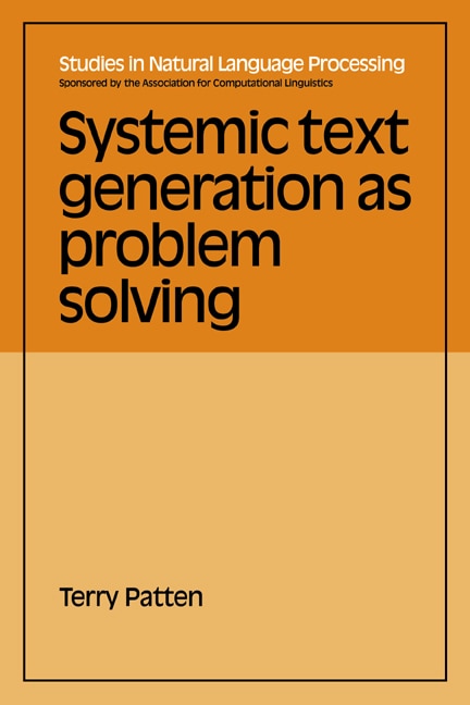 Front cover_Systemic Text Generation as Problem Solving
