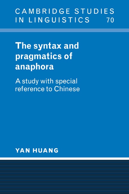 Front cover_The Syntax and Pragmatics of Anaphora