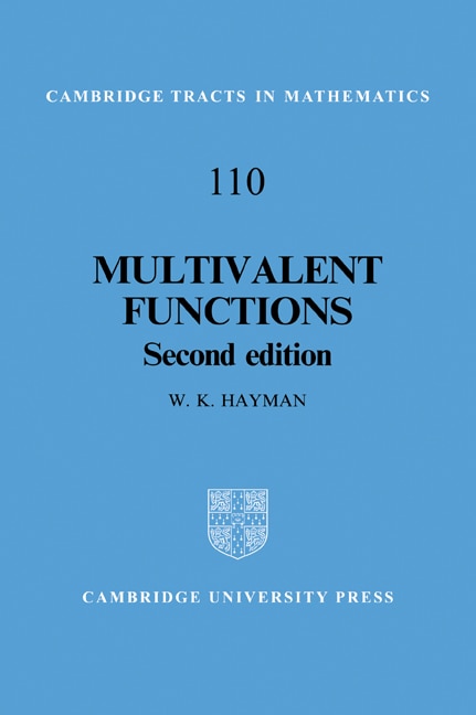Front cover_Multivalent Functions