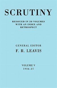 Couverture_Scrutiny: A Quarterly Review vol. 5 1936-37