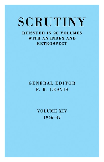 Front cover_Scrutiny: A Quarterly Review vol. 14 1946-47