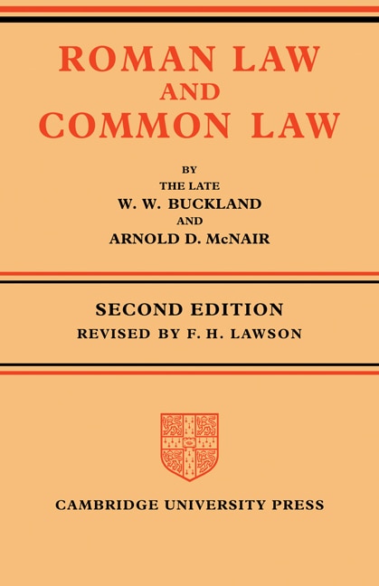 Front cover_Roman Law and Common Law