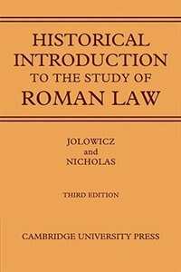 Front cover_A Historical Introduction to the Study of Roman Law