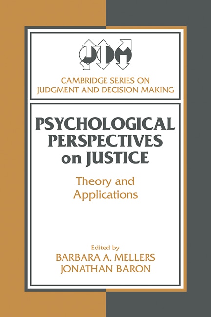 Front cover_Psychological Perspectives on Justice