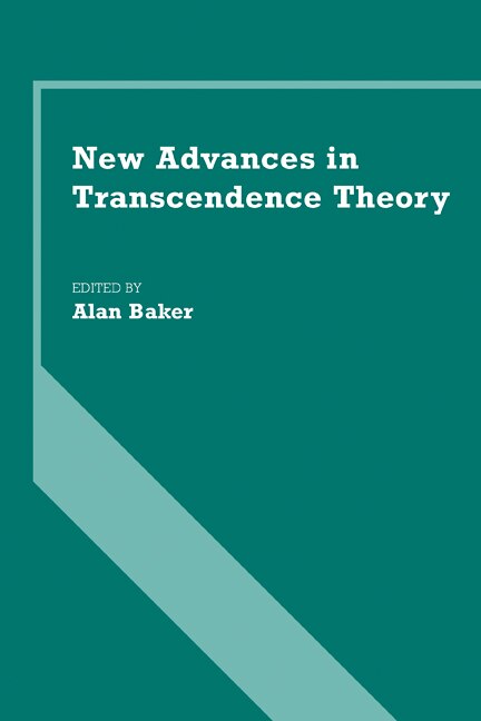 Front cover_New Advances in Transcendence Theory