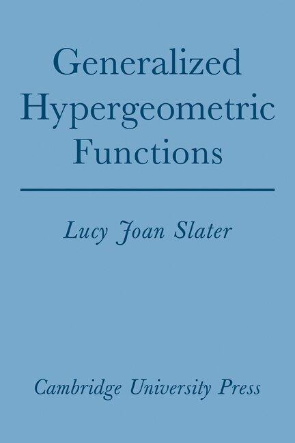 Front cover_Generalized Hypergeometric Functions