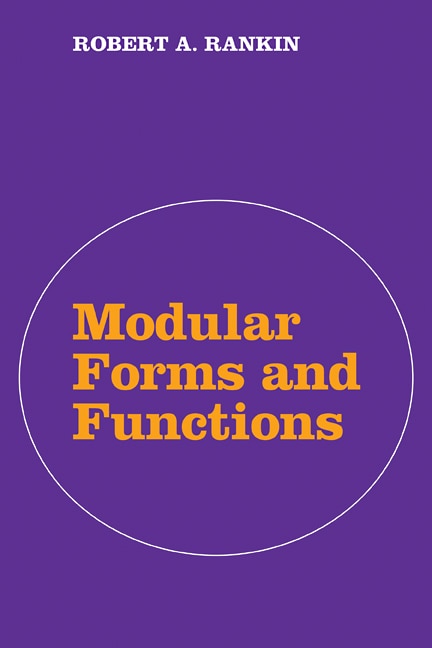 Front cover_Modular Forms and Functions