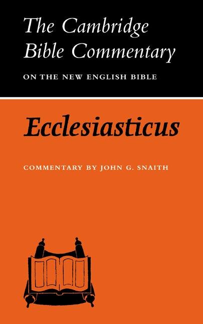 Couverture_Ecclesiasticus or the Wisdom of Jesus, Son of Sirach