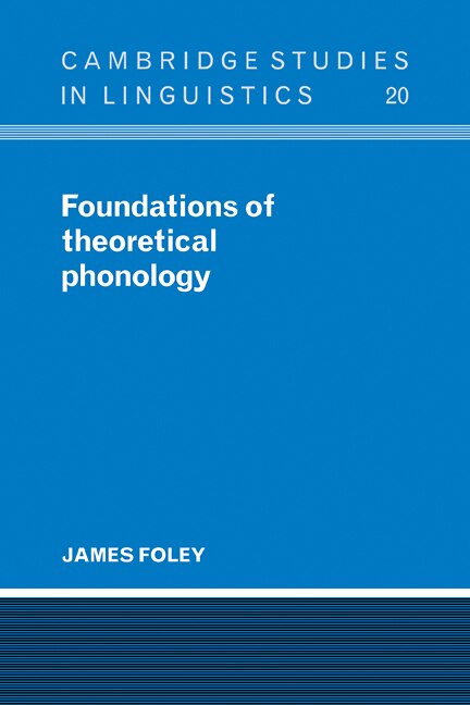 Front cover_Foundations of Theoretical Phonology