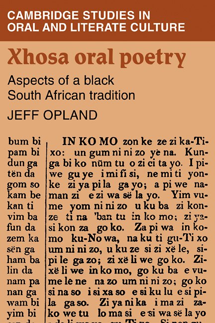 Couverture_Xhosa Oral Poetry