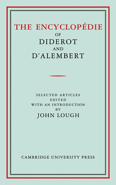 Front cover_The Encyclop&eacute;die Of Diderot And D'alembert