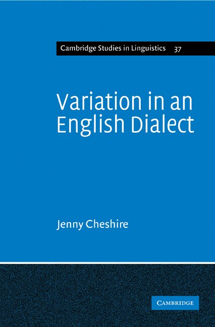 Front cover_Variation in an English Dialect