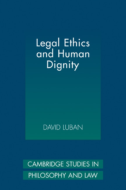 Front cover_Legal Ethics and Human Dignity