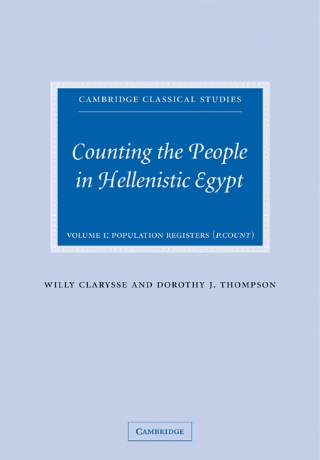 Front cover_Counting the People in Hellenistic Egypt