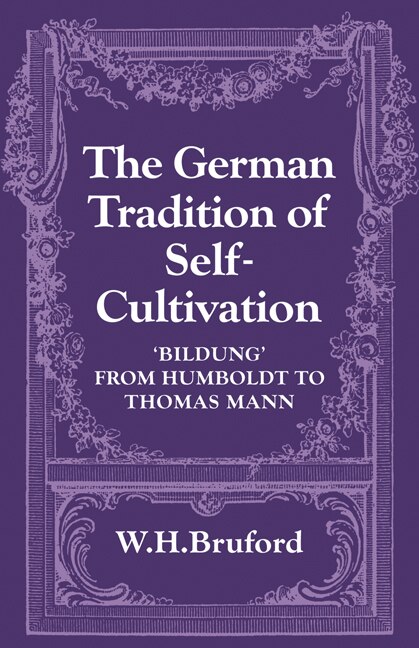 Front cover_The German Tradition of Self-Cultivation