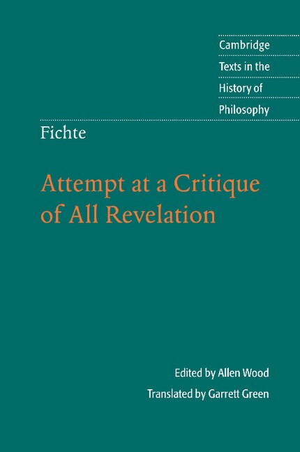 Couverture_Fichte: Attempt at a Critique of All Revelation