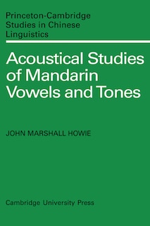 Couverture_Acoustical Studies of Mandarin Vowels and Tones