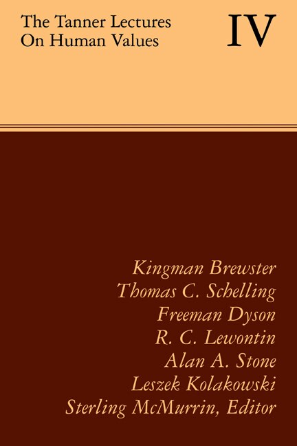 Front cover_The Tanner Lectures on Human Values