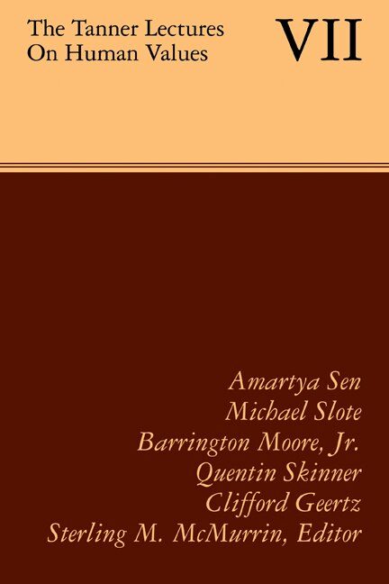 Front cover_The Tanner Lectures on Human Values