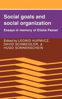 Front cover_Social Goals And Social Organization