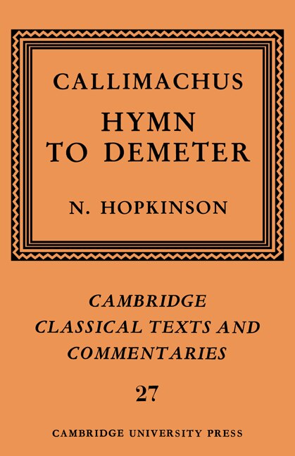 Front cover_Callimachus: Hymn to Demeter