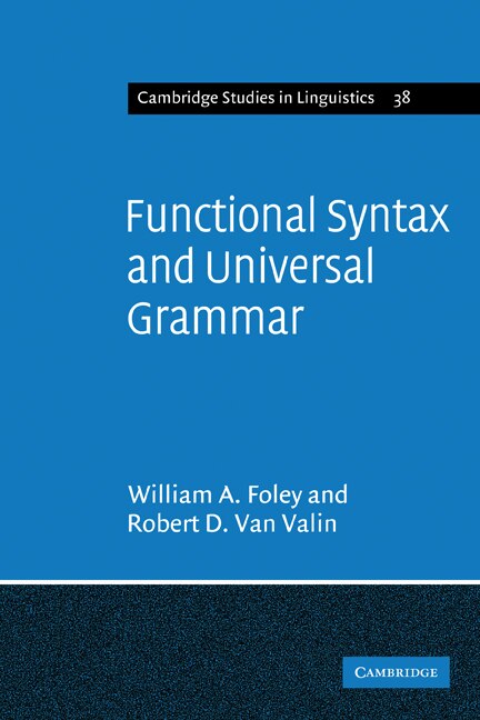 Front cover_Functional Syntax and Universal Grammar