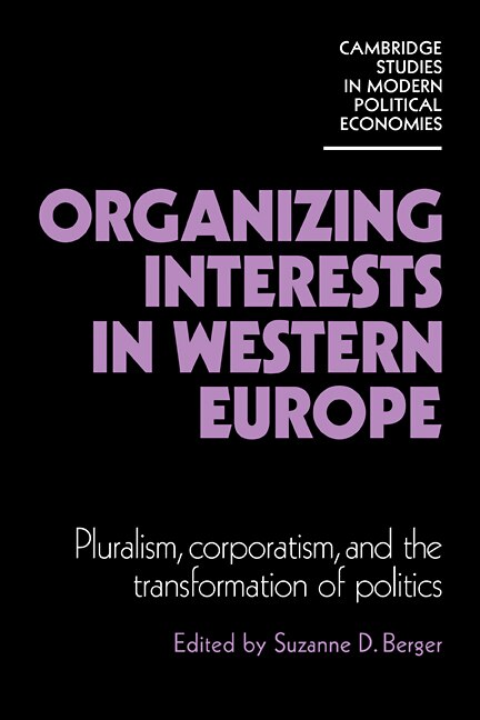Couverture_Organizing Interests in Western Europe