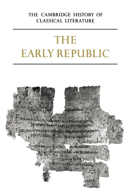 Front cover_The Cambridge History of Classical Literature: Volume 2, Latin Literature, Part 1, The Early Republic