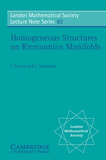 Front cover_Homogeneous Structures on Riemannian Manifolds