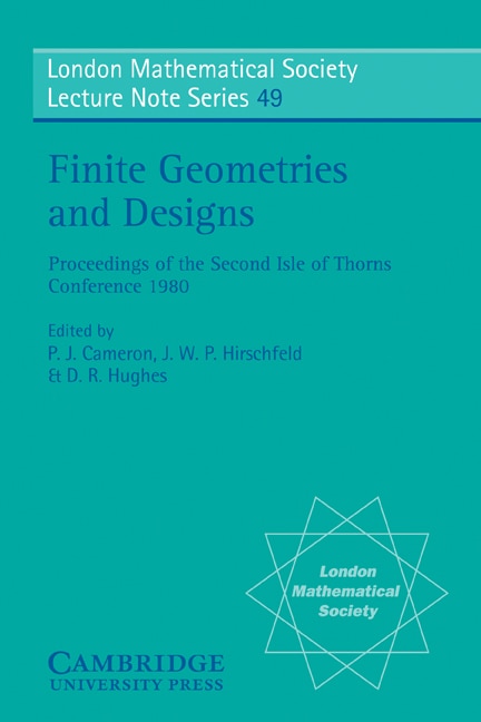 Front cover_Finite Geometries and Designs